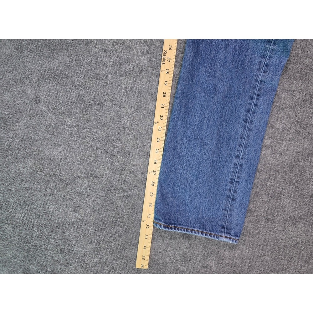 Levi's 501 Original Fit Jeans Mens 36x32 Blue Straight Leg Button Fly Denim 1268 - Picture 7 of 12
